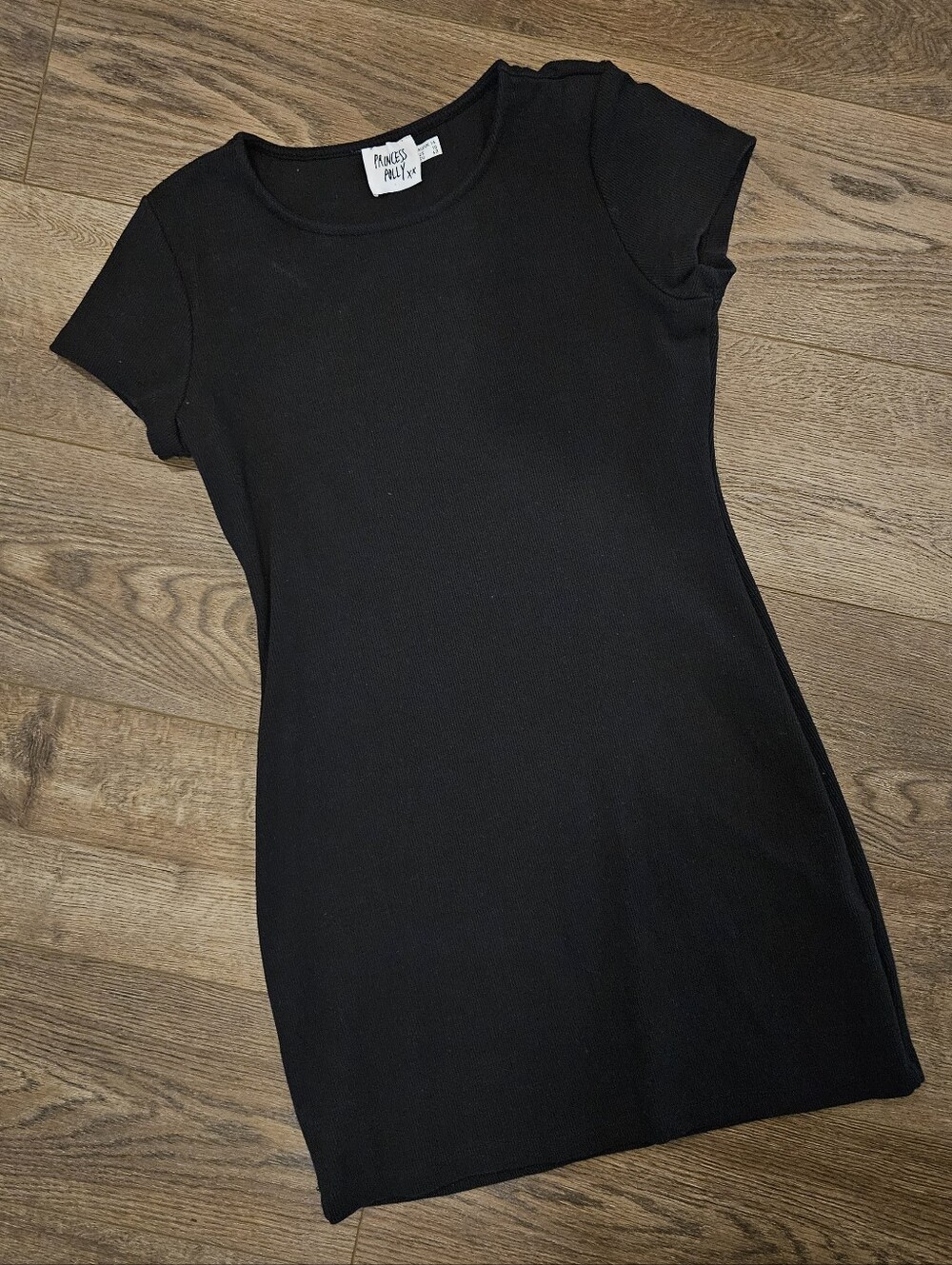 Princess Polly Black Tshirt Mini Dress Bodycon Size 10